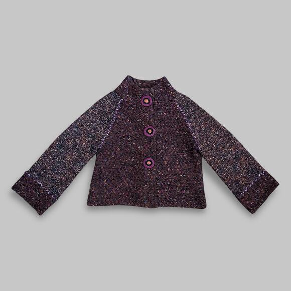 Curio Jackets & Blazers - Vintage Curio Multicolor Tweed Knit Jacket – Women’s Size M
